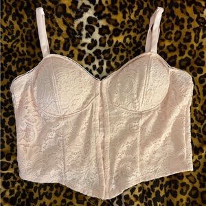 Elegant Lace Bustier in Soft Pink